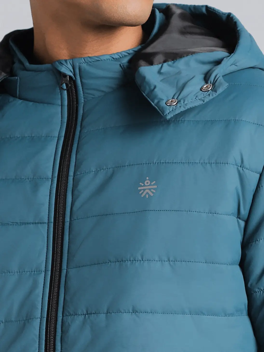 Men's Navy Detachable Hoodie Puffer Jacket - Image 12