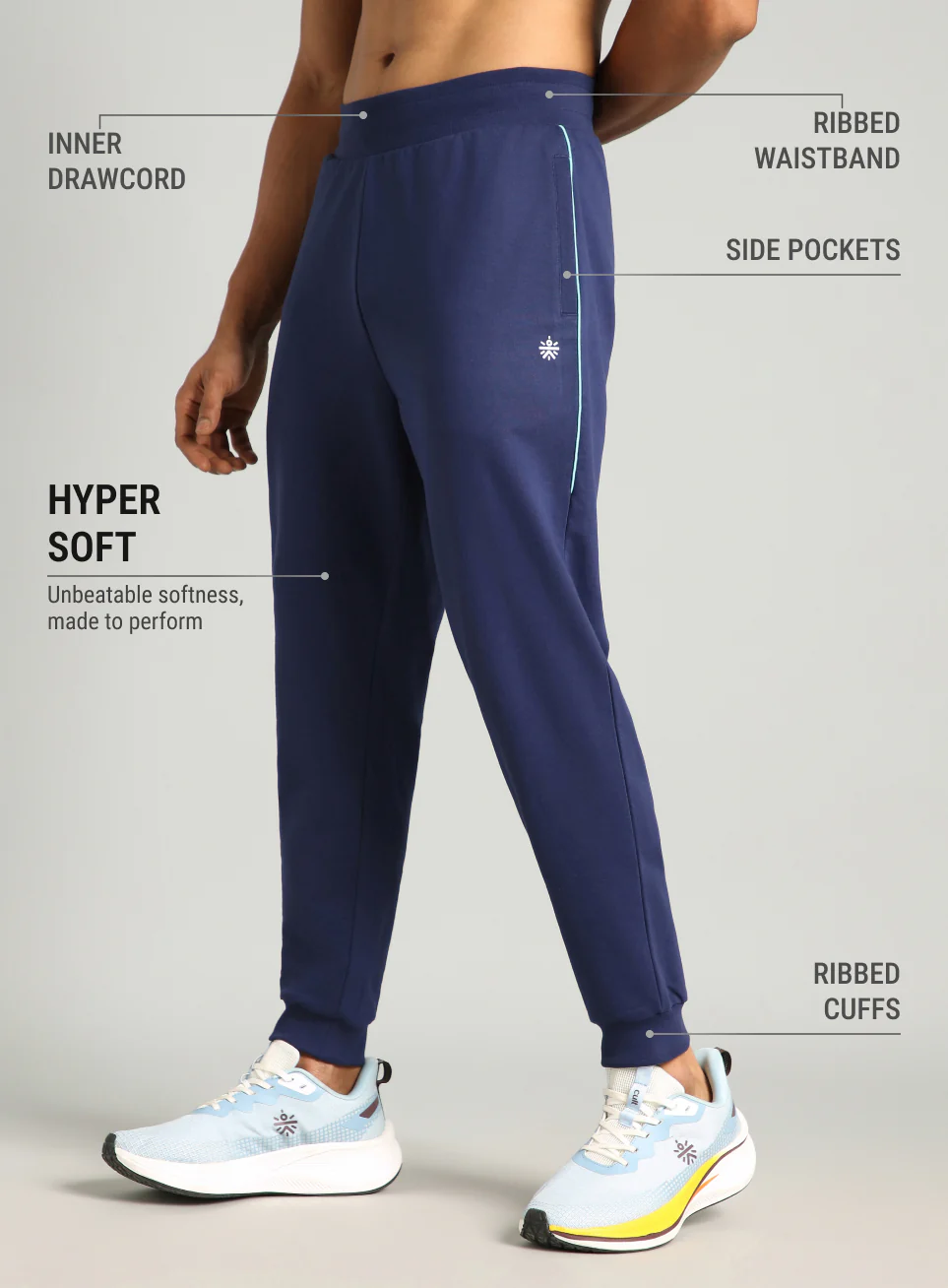 Men's Navy Edge Line Training Joggers - Image 5