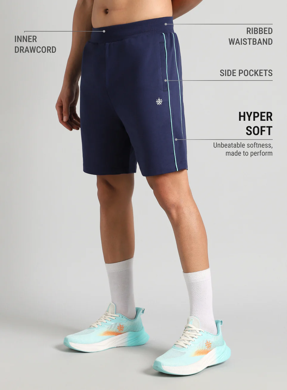 Men's Navy Edge Line Training Shorts - Image 5