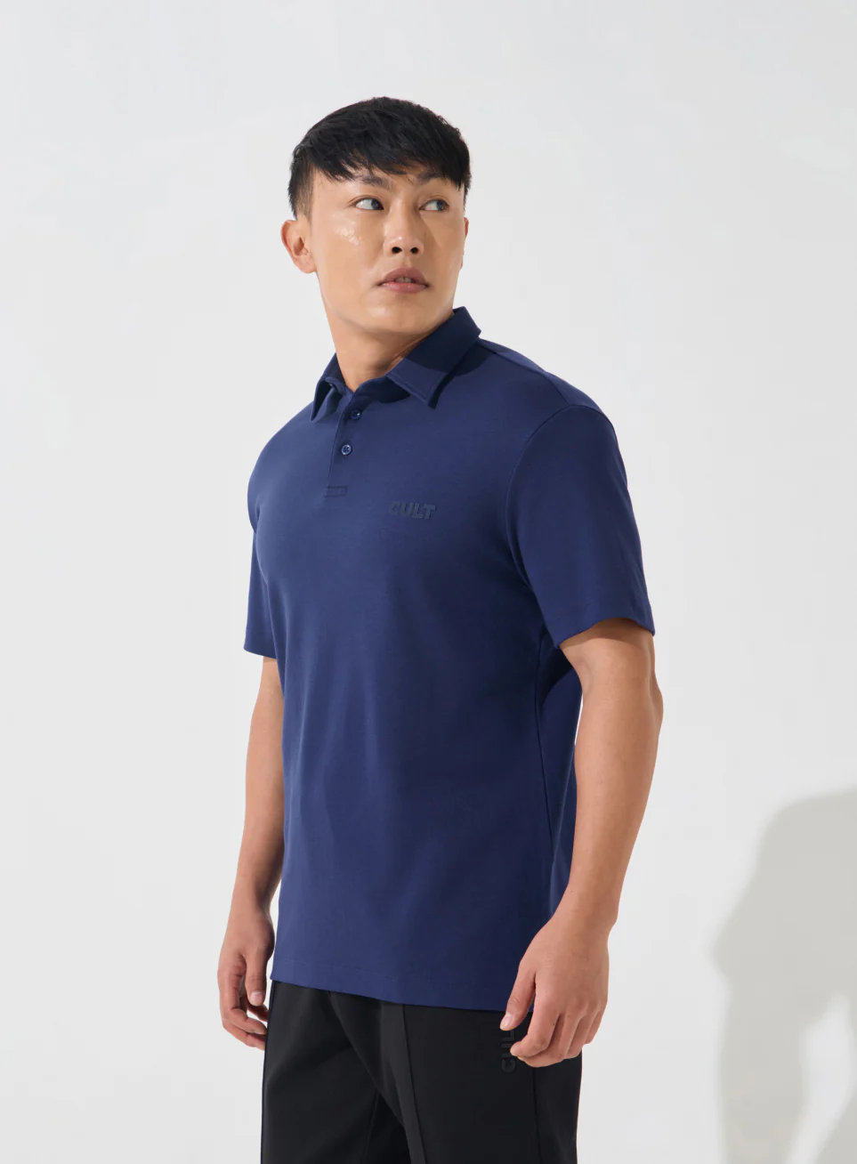 Men's Navy Everyday Luxe Cotton Polo T-shirt - Image 5