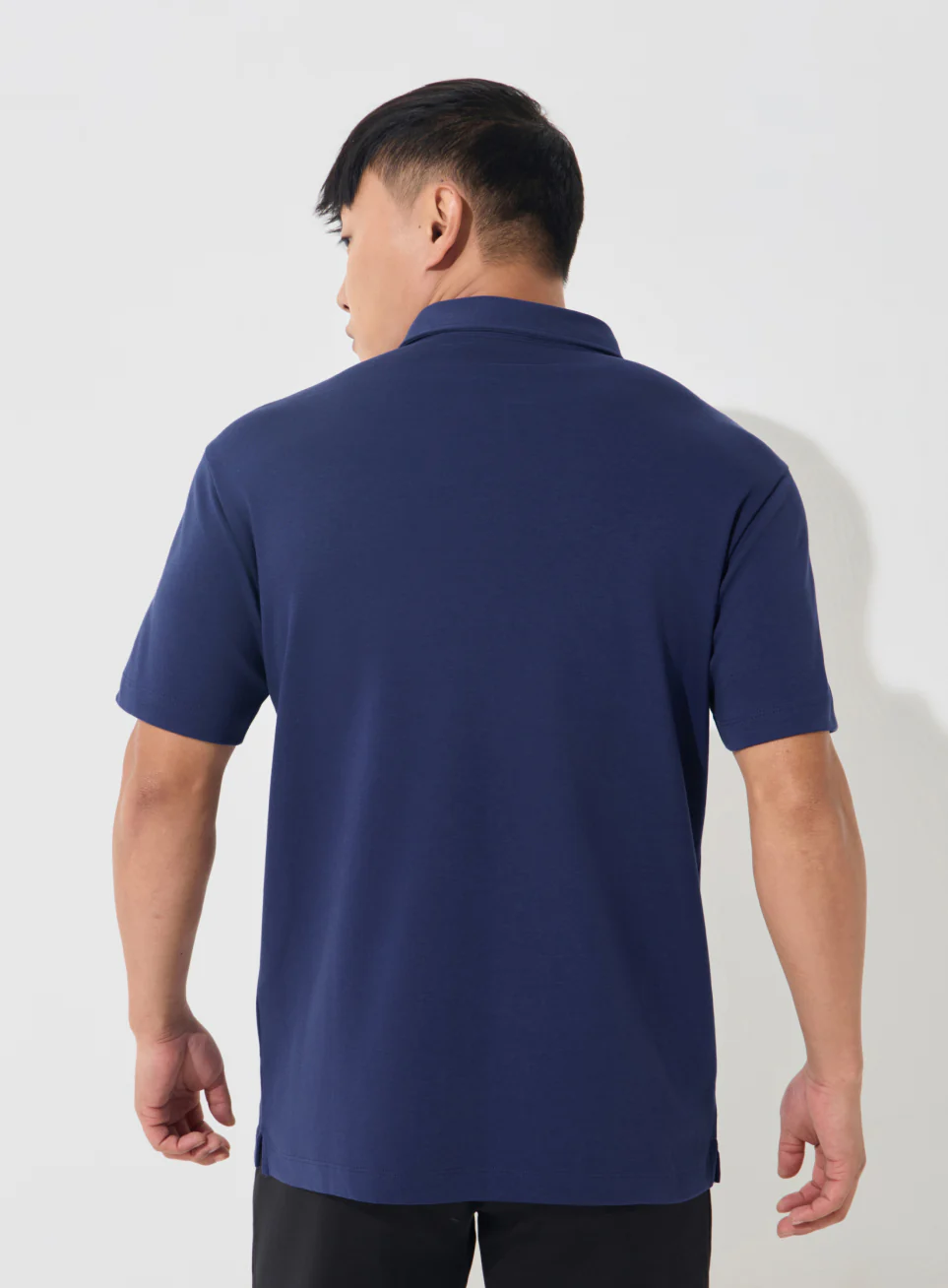 Men's Navy Everyday Luxe Cotton Polo T-shirt - Image 6