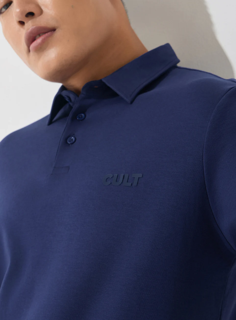 Men's Navy Everyday Luxe Cotton Polo T-shirt - Image 7