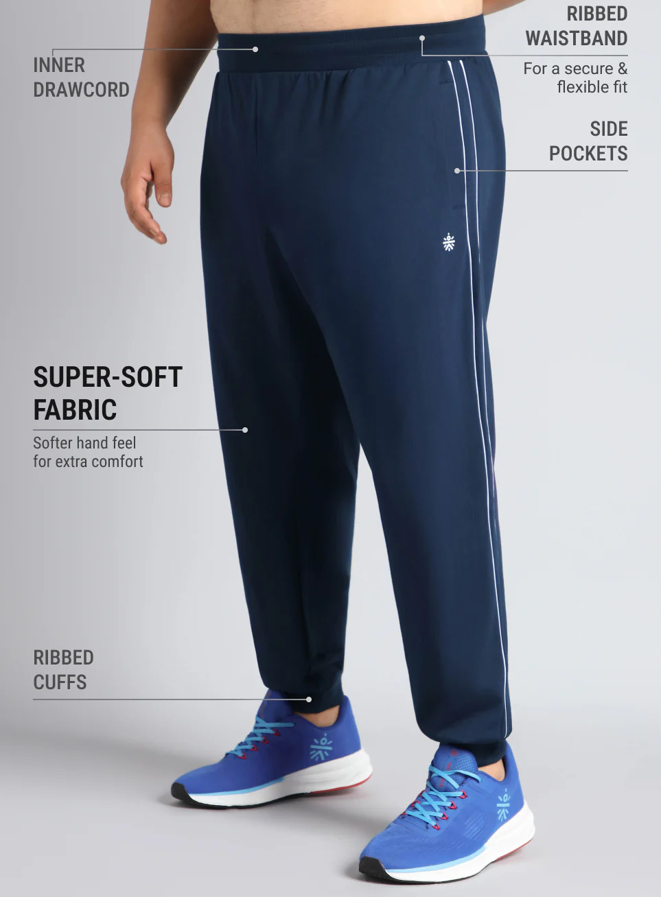 Men's Navy Level Up Plus Size Joggers - Image 5