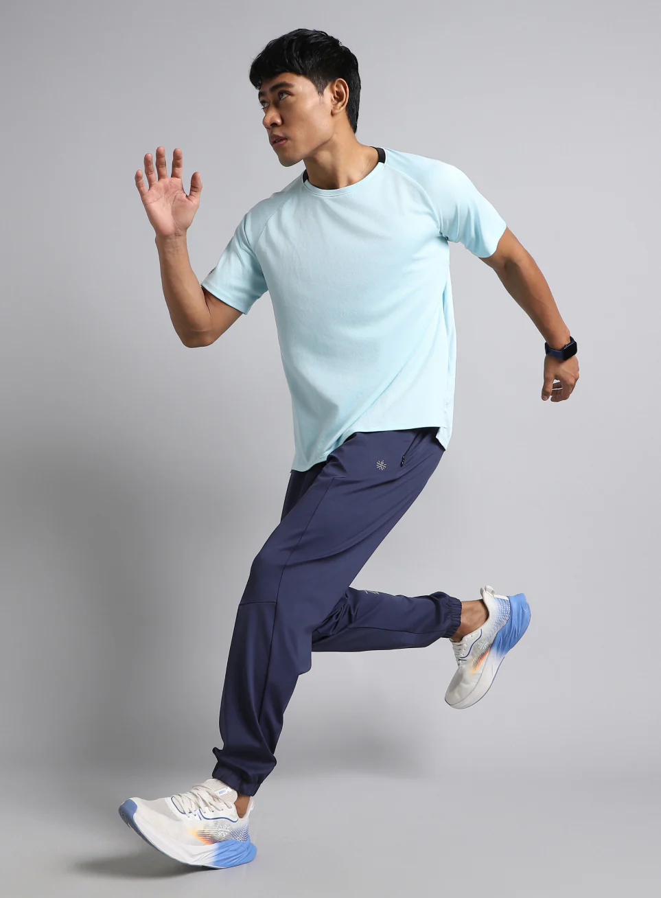 Men's Navy Pace Up Running Joggers - Image 3