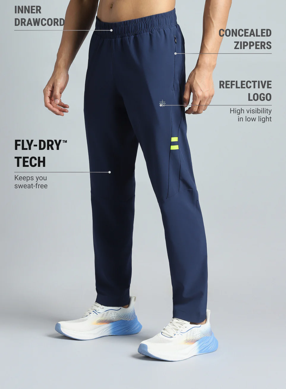 Men's Navy Pacer Running Trackpants - Image 5
