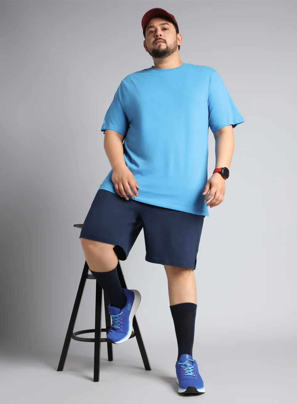 Men's Navy Plus Size Training Essential Shorts - Image 3