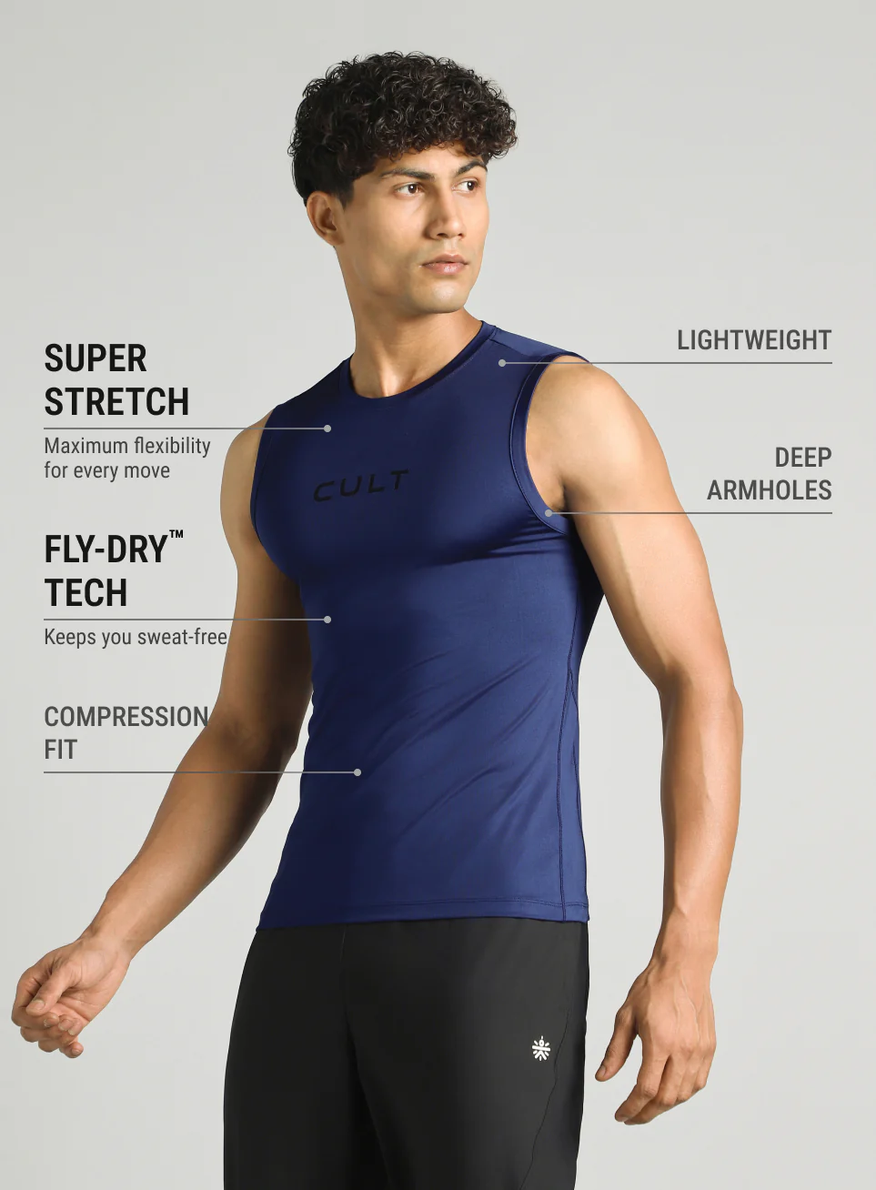 Men's Navy Power Lifter Compression T-shirt - Image 5