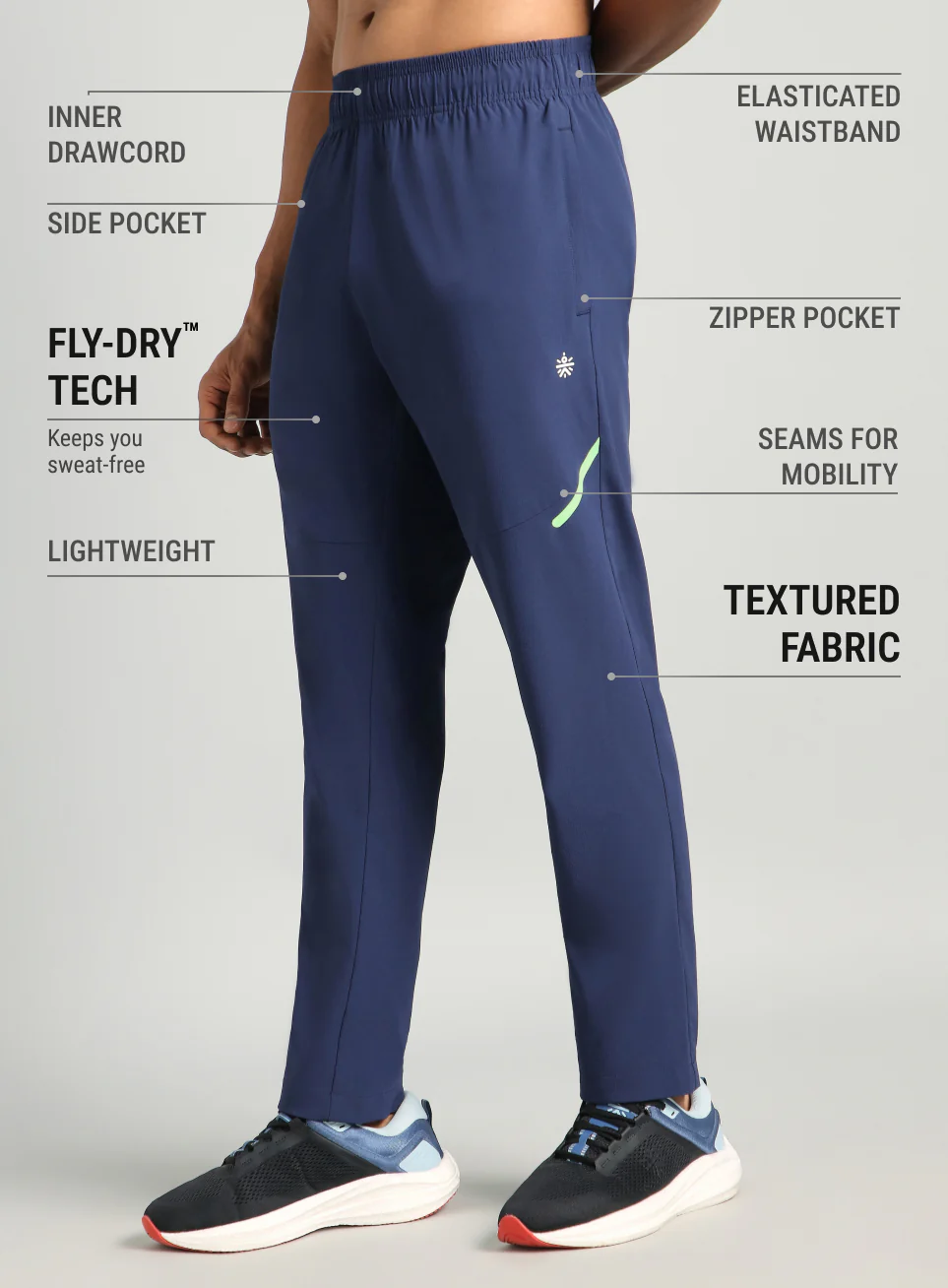 Men's Navy Power Pop Training Trackpants - Image 5