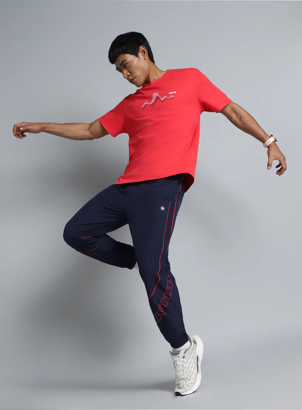 Men's Navy Rhythm Print Joggers - Image 2