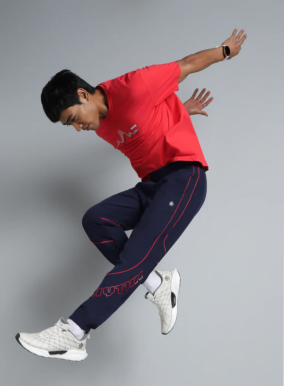 Men's Navy Rhythm Print Joggers - Image 3