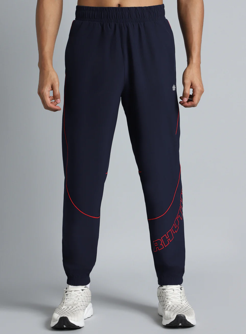 Men's Navy Rhythm Print Joggers - Image 4