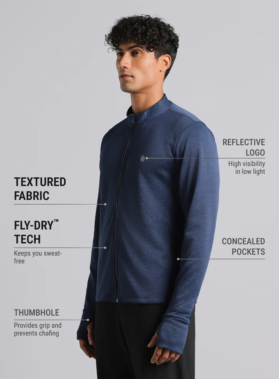Men's Navy Run Elevate All Weather Jacket - Image 5