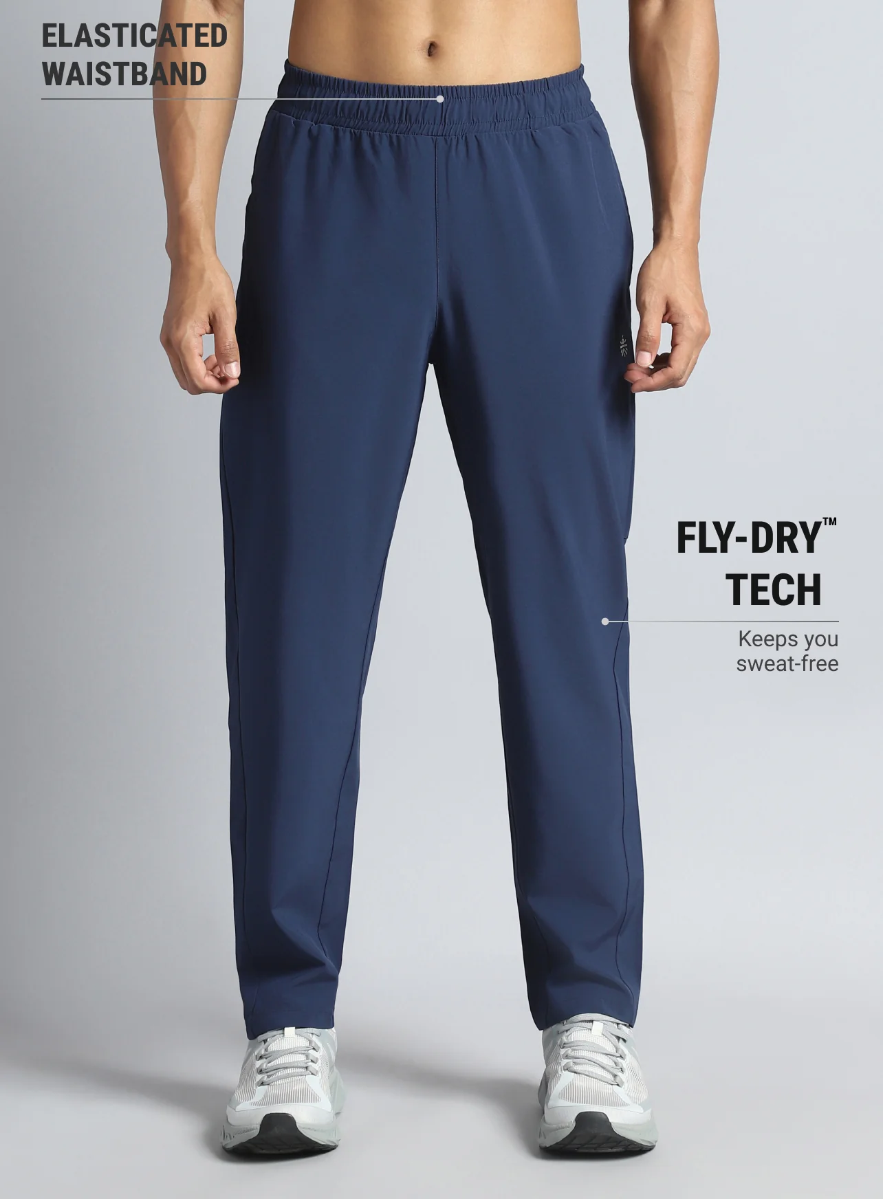 Men's Navy Run Elevate Trackpants - Image 4