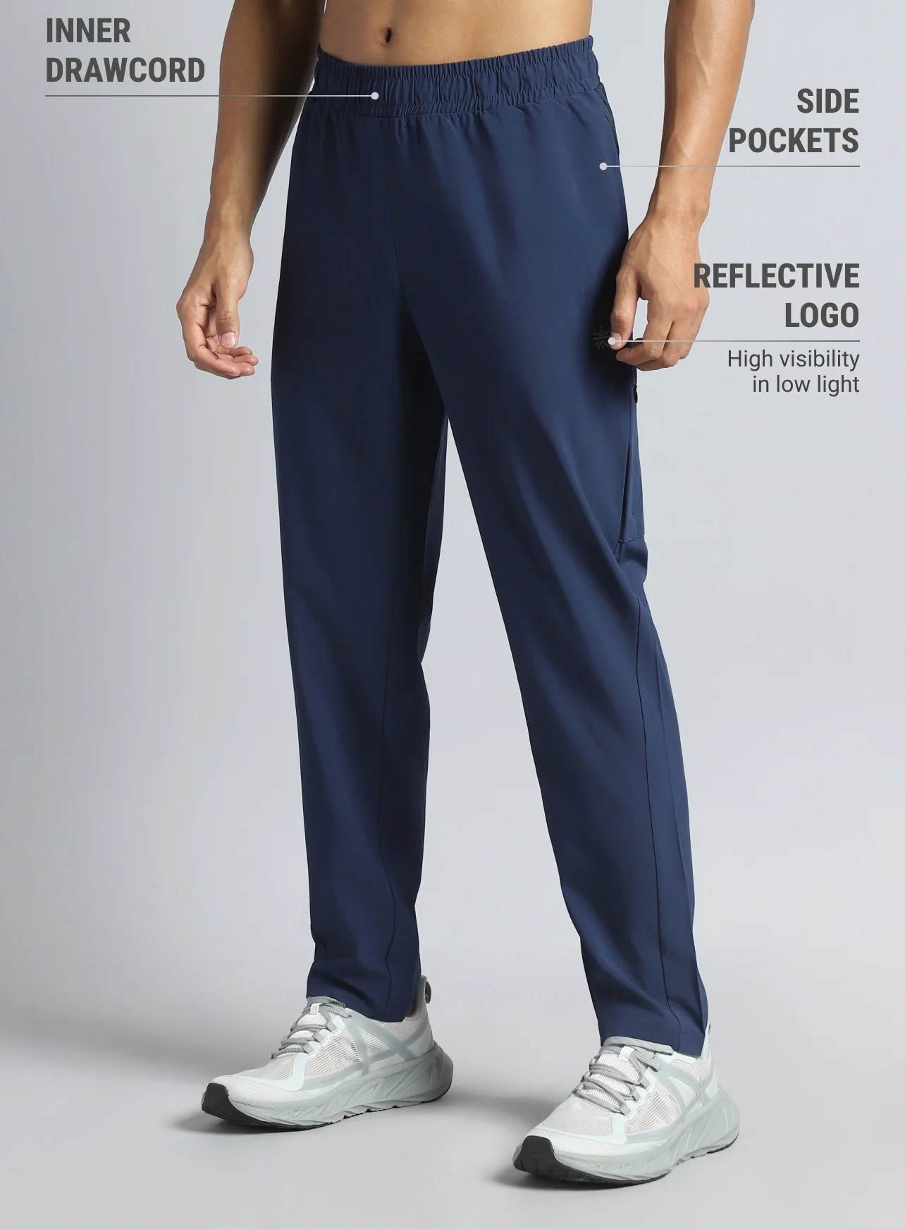 Men's Navy Run Elevate Trackpants - Image 5