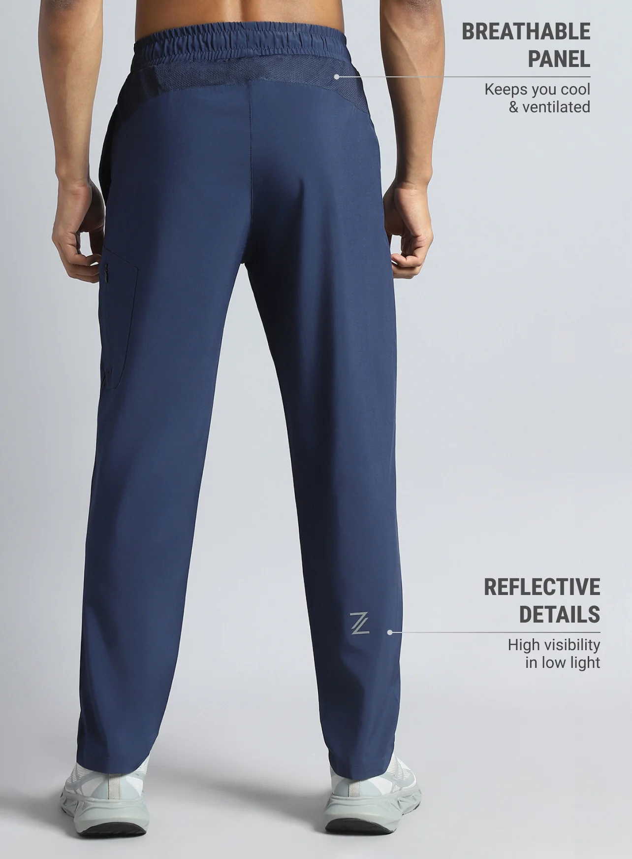 Men's Navy Run Elevate Trackpants - Image 6
