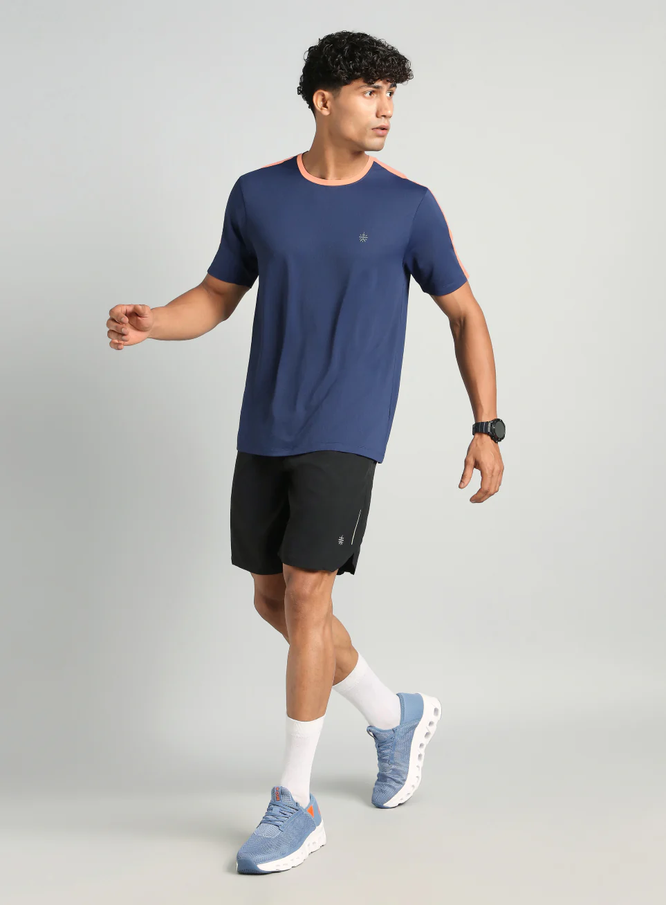 Men's Navy Run In Motion Graphic T-Shirt - Image 3
