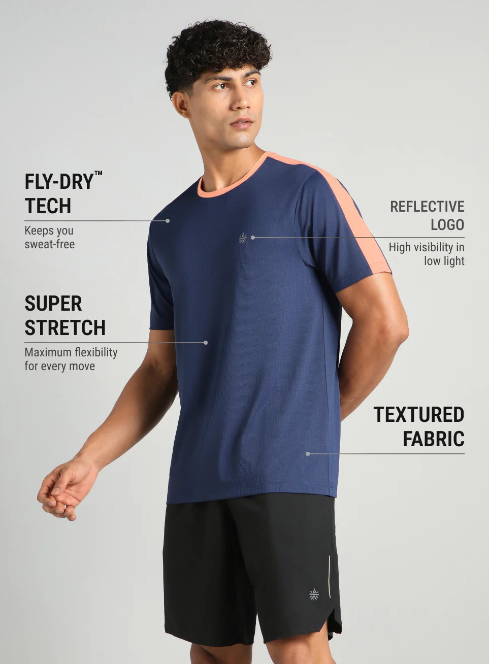 Men's Navy Run In Motion Graphic T-Shirt - Image 5