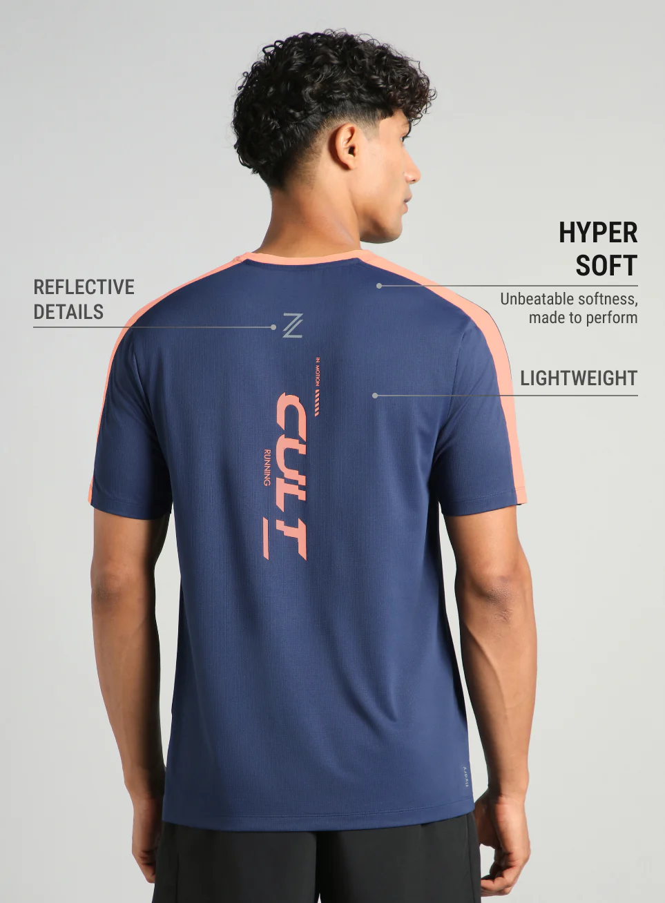Men's Navy Run In Motion Graphic T-Shirt - Image 6
