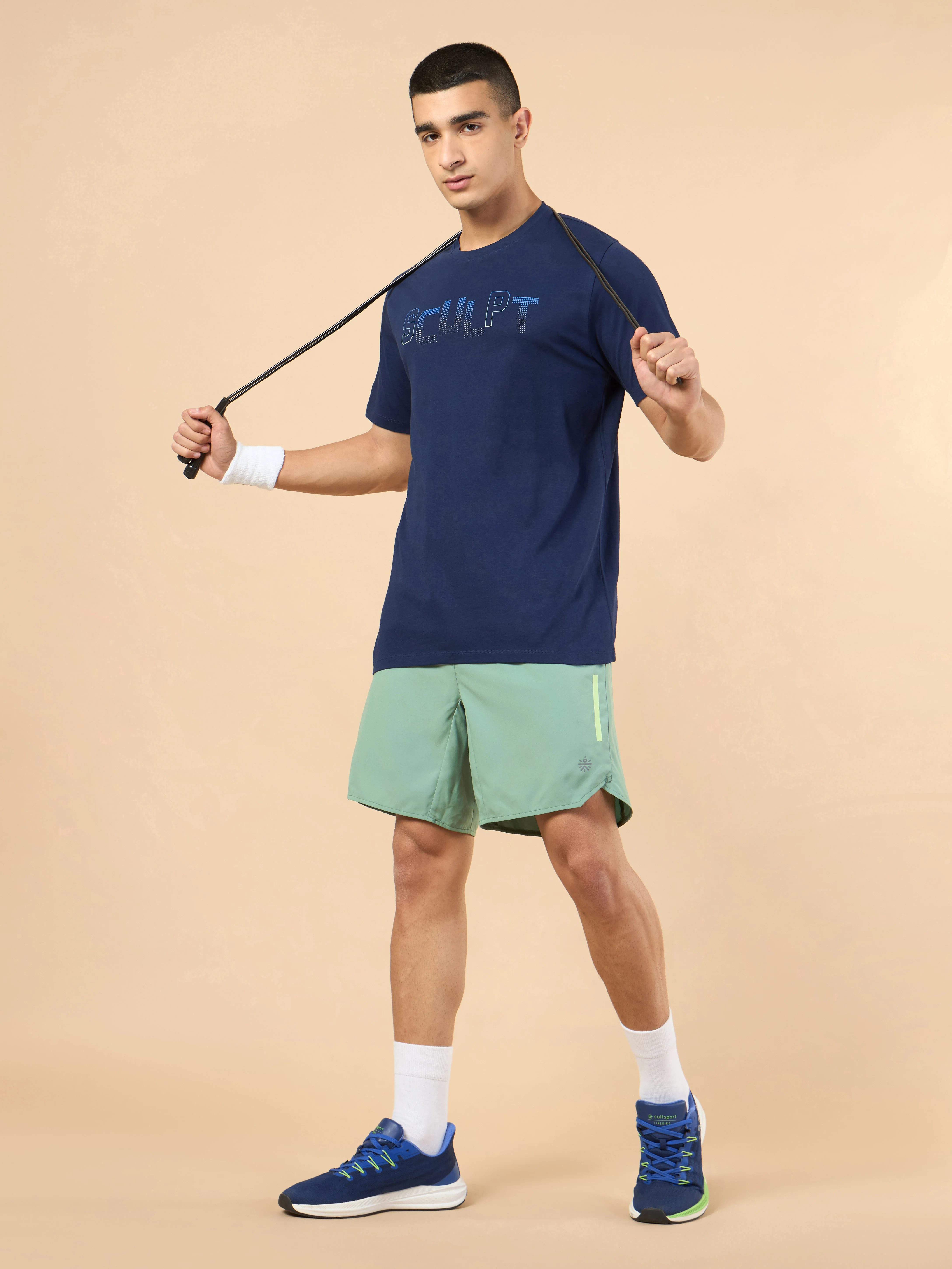 Men's Navy Sculpt Graphic T-shirt - Image 3