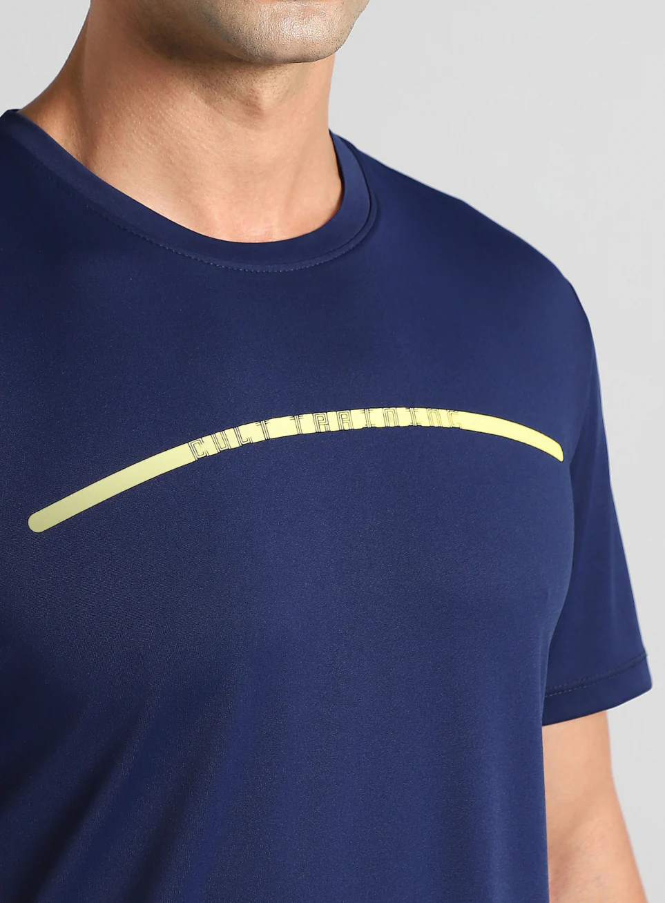 Men's Navy Sculpted Print Training T-shirt - Image 7