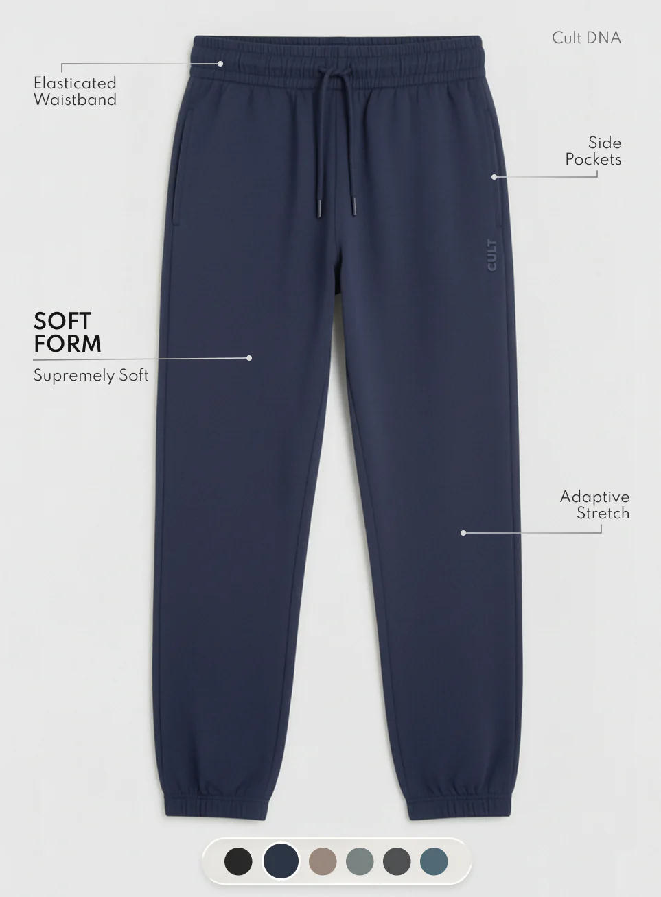 Men's Navy Soft Form Classic Joggers - Image 4