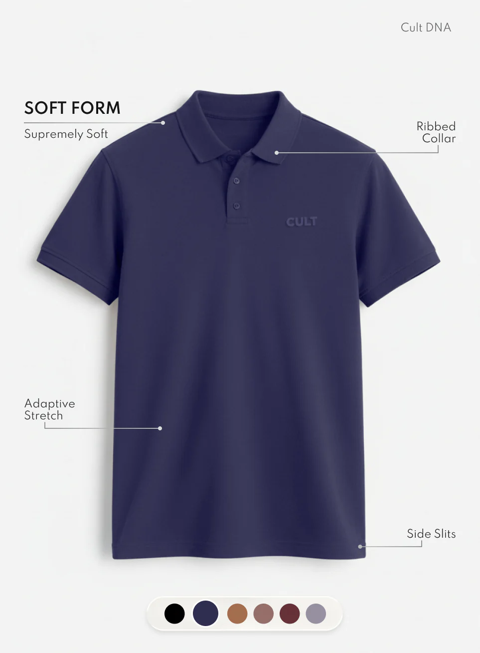 Men's Navy Soft Form Classic Polo T-shirt - Image 4