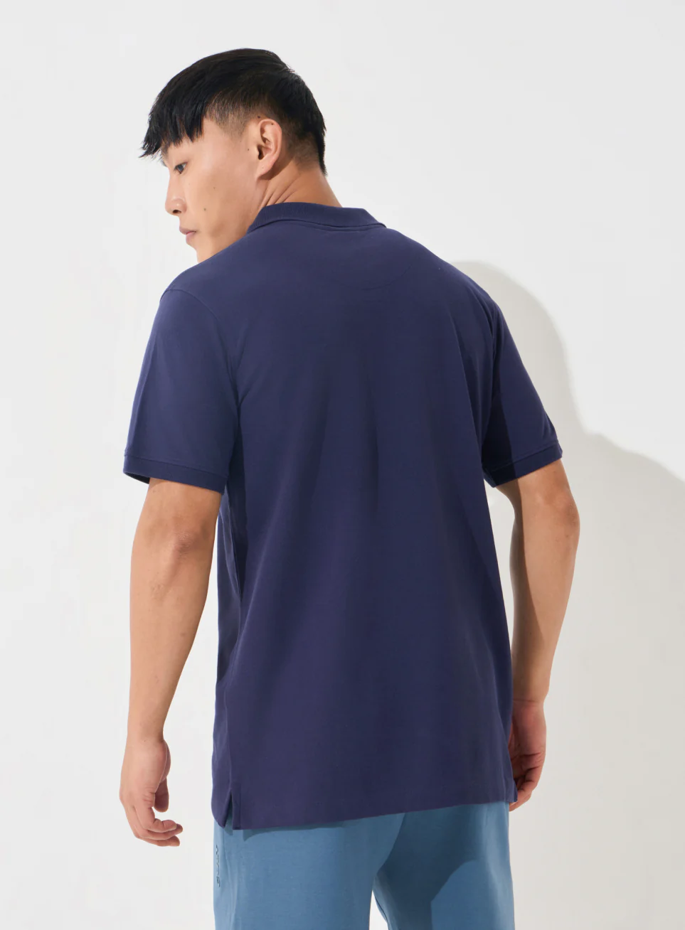 Men's Navy Soft Form Classic Polo T-shirt - Image 6