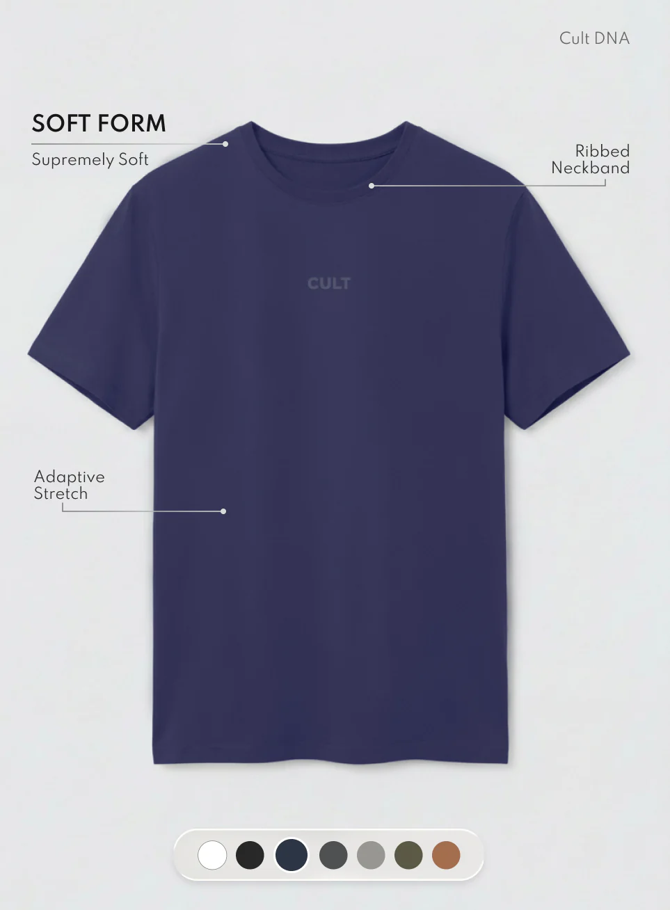 Men's Navy Soft Form Classic T-shirt - Image 4