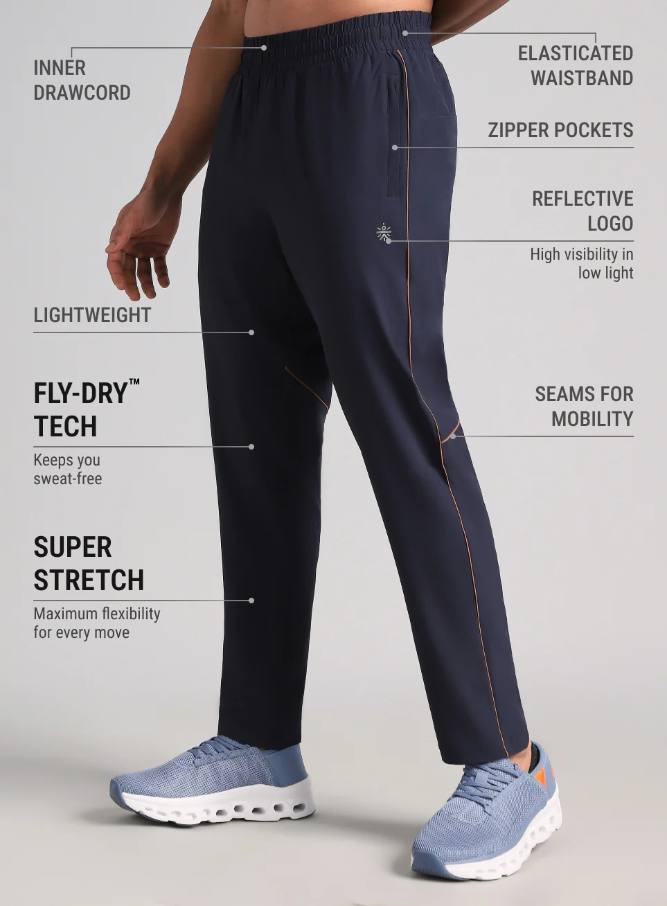 Men's Navy Speed Run Trackpants - Image 5