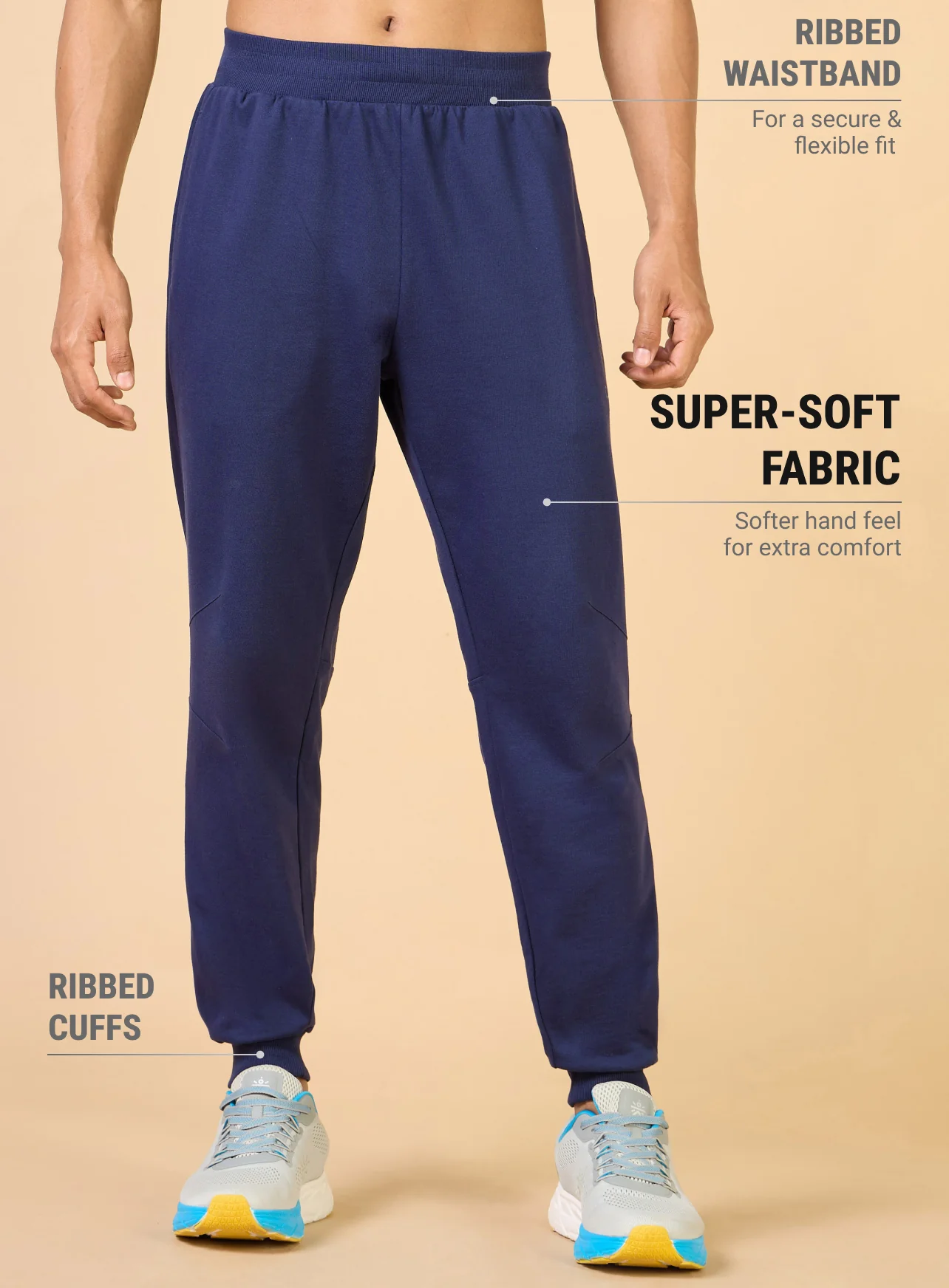 Men's Navy Training Sculpted Joggers - Image 4