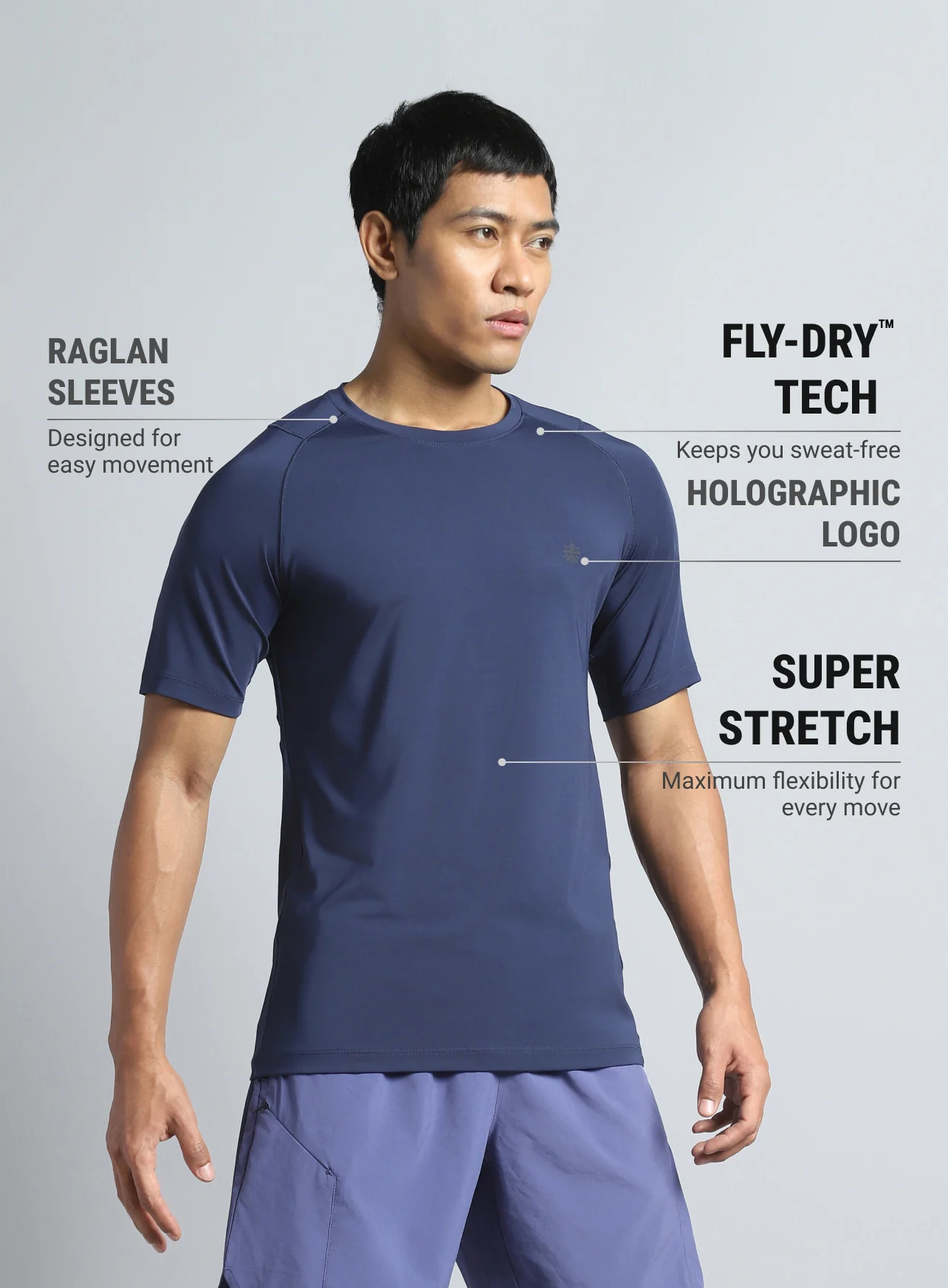 Men's Navy True Performance Sculpted T-shirt - Image 5