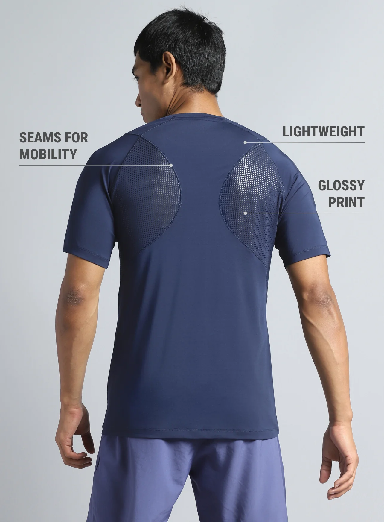 Men's Navy True Performance Sculpted T-shirt - Image 6
