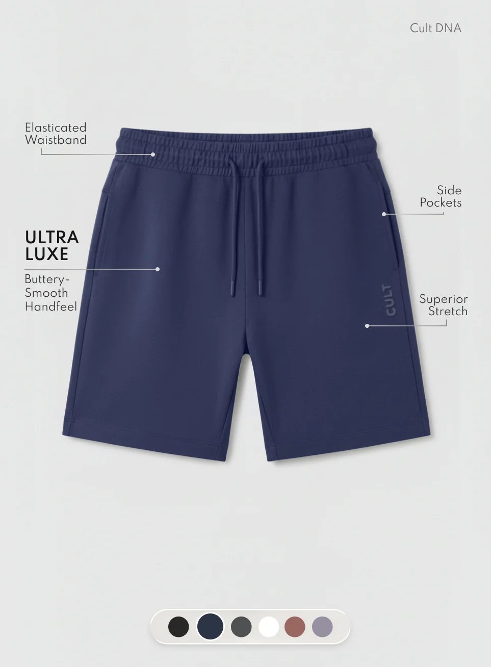 Men's Navy Ultra Luxe Classic Shorts - Image 4
