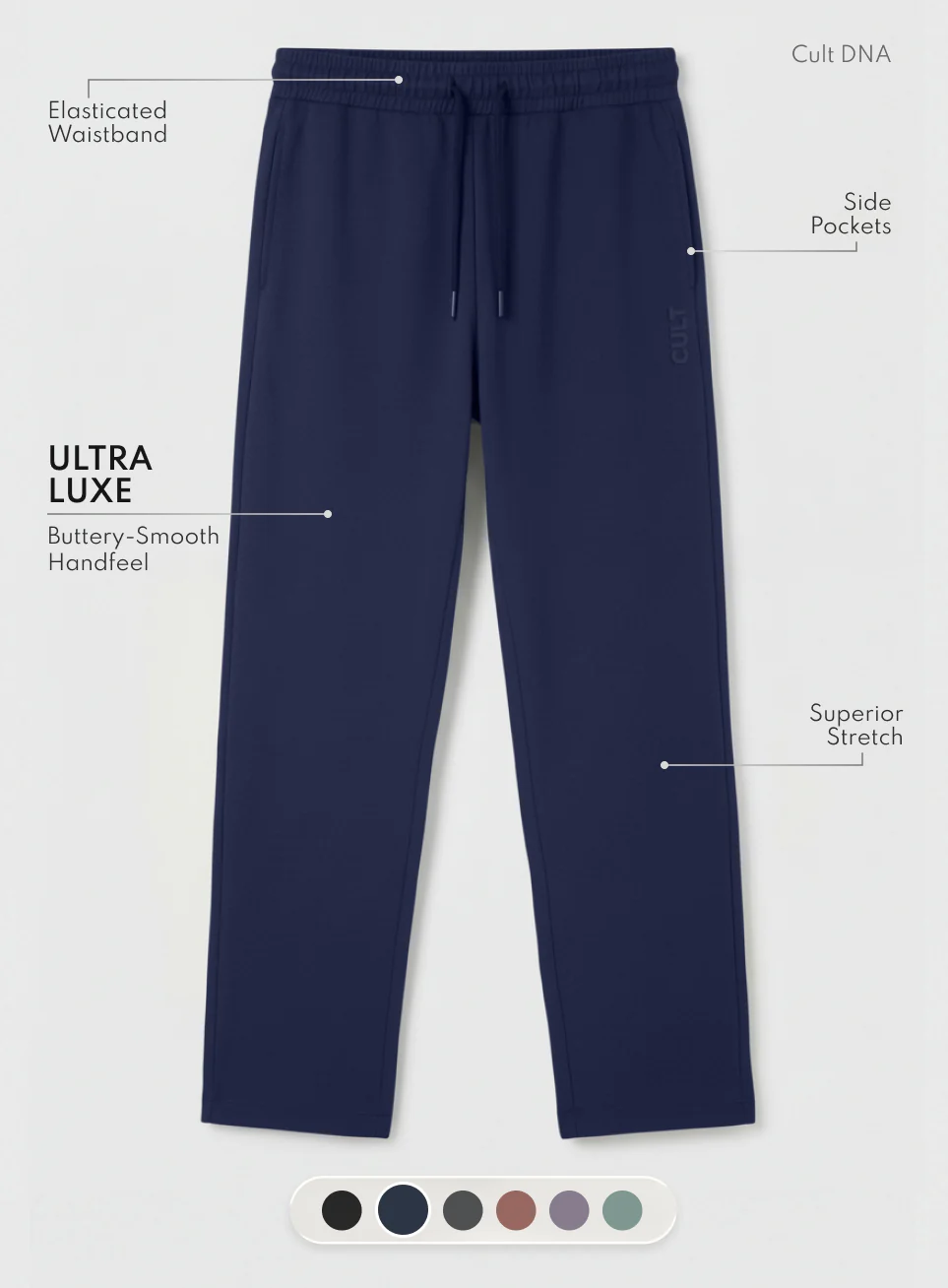 Men's Navy Ultra Luxe Classic Trackpants - Image 4