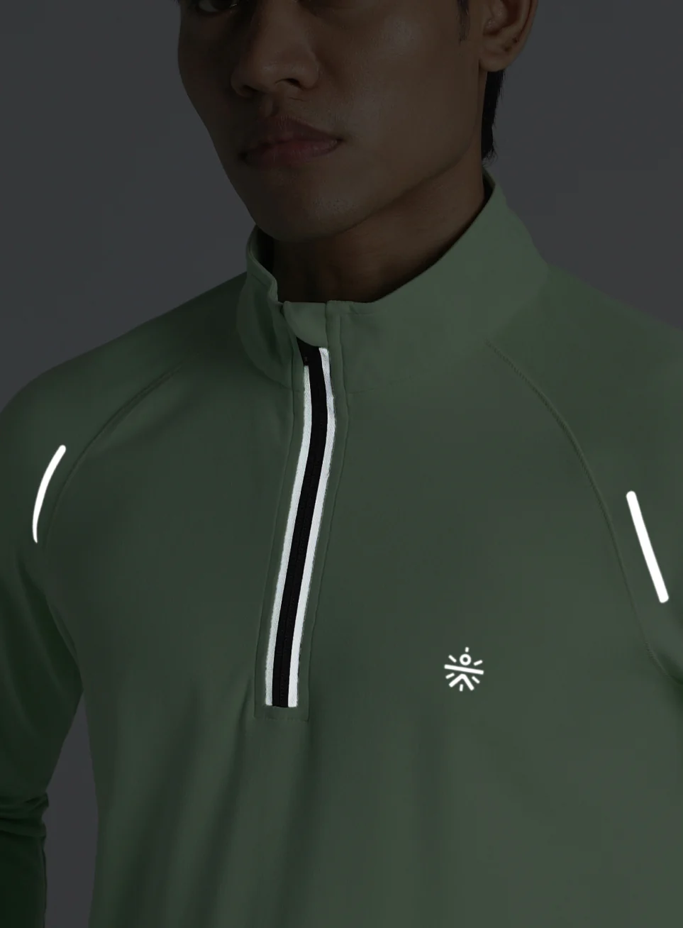 Men's Neon Green Night Runner's Half Placket Jacket - Image 10