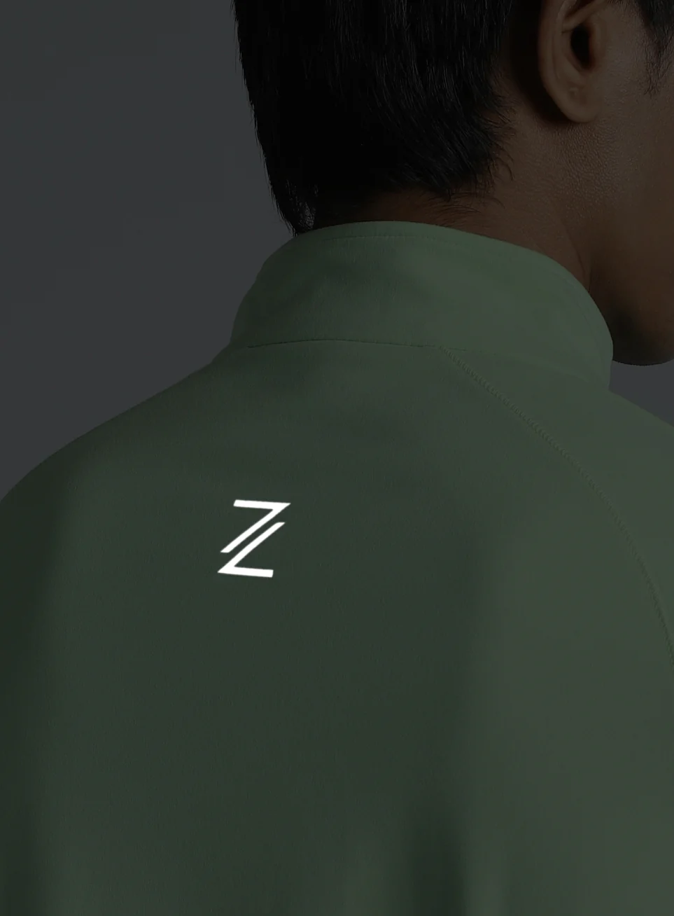 Men's Neon Green Night Runner's Half Placket Jacket - Image 11