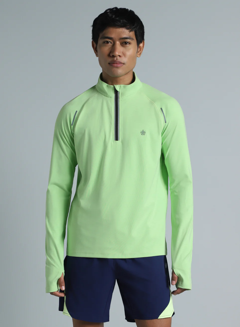 Men's Neon Green Night Runner's Half Placket Jacket - Image 4