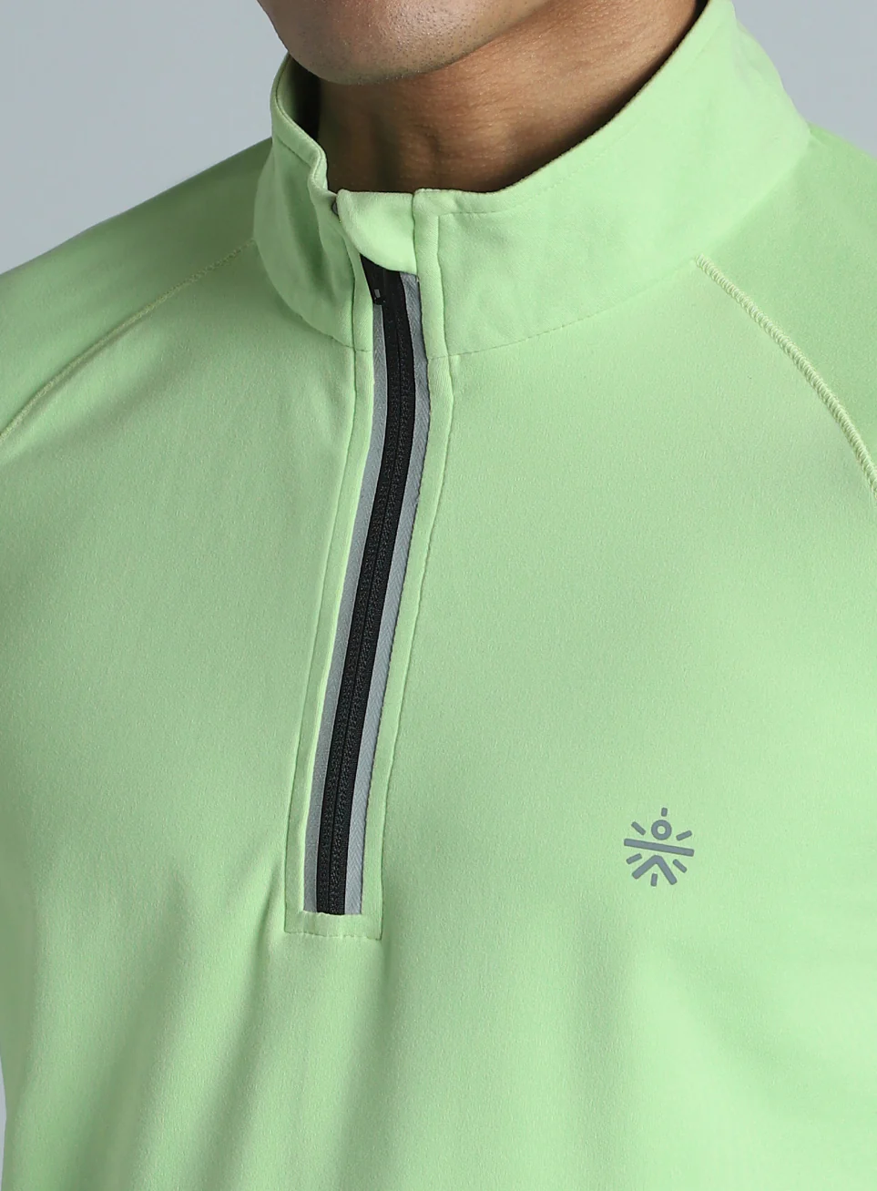 Men's Neon Green Night Runner's Half Placket Jacket - Image 7