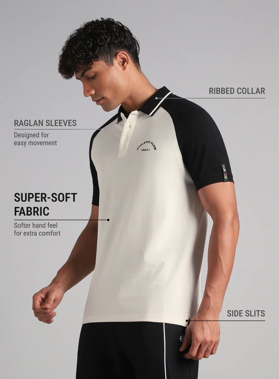 Men's Off White Athletic Club Polo T-Shirt - Image 5
