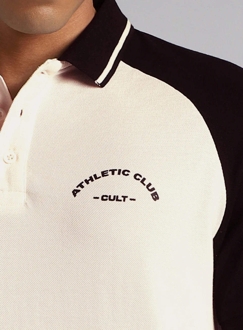 Men's Off White Athletic Club Polo T-Shirt - Image 7