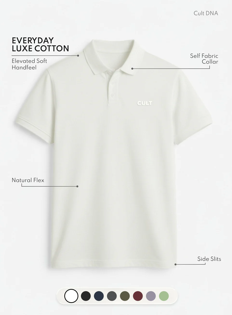 Men's Off-White Everyday Luxe Cotton Polo T-shirt - Image 4