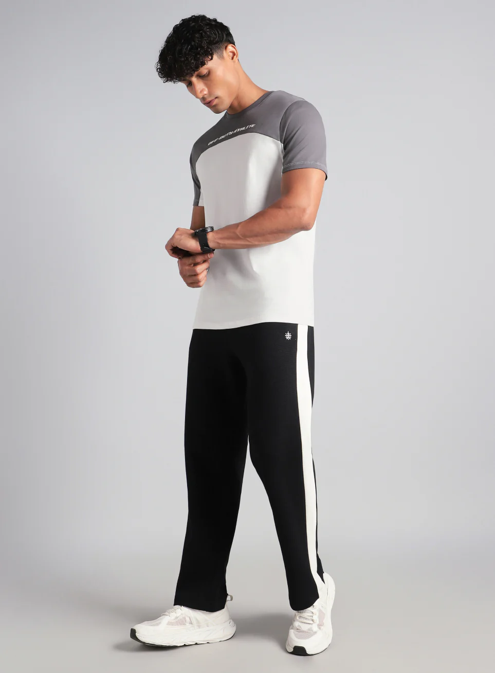 Men's Off White Offbeat Coloblock T-shirt - Image 2