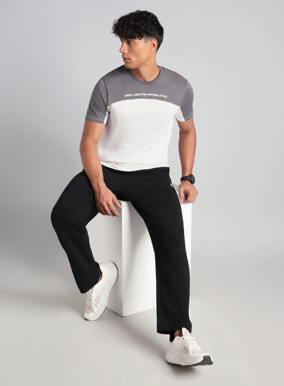Men's Off White Offbeat Coloblock T-shirt - Image 3