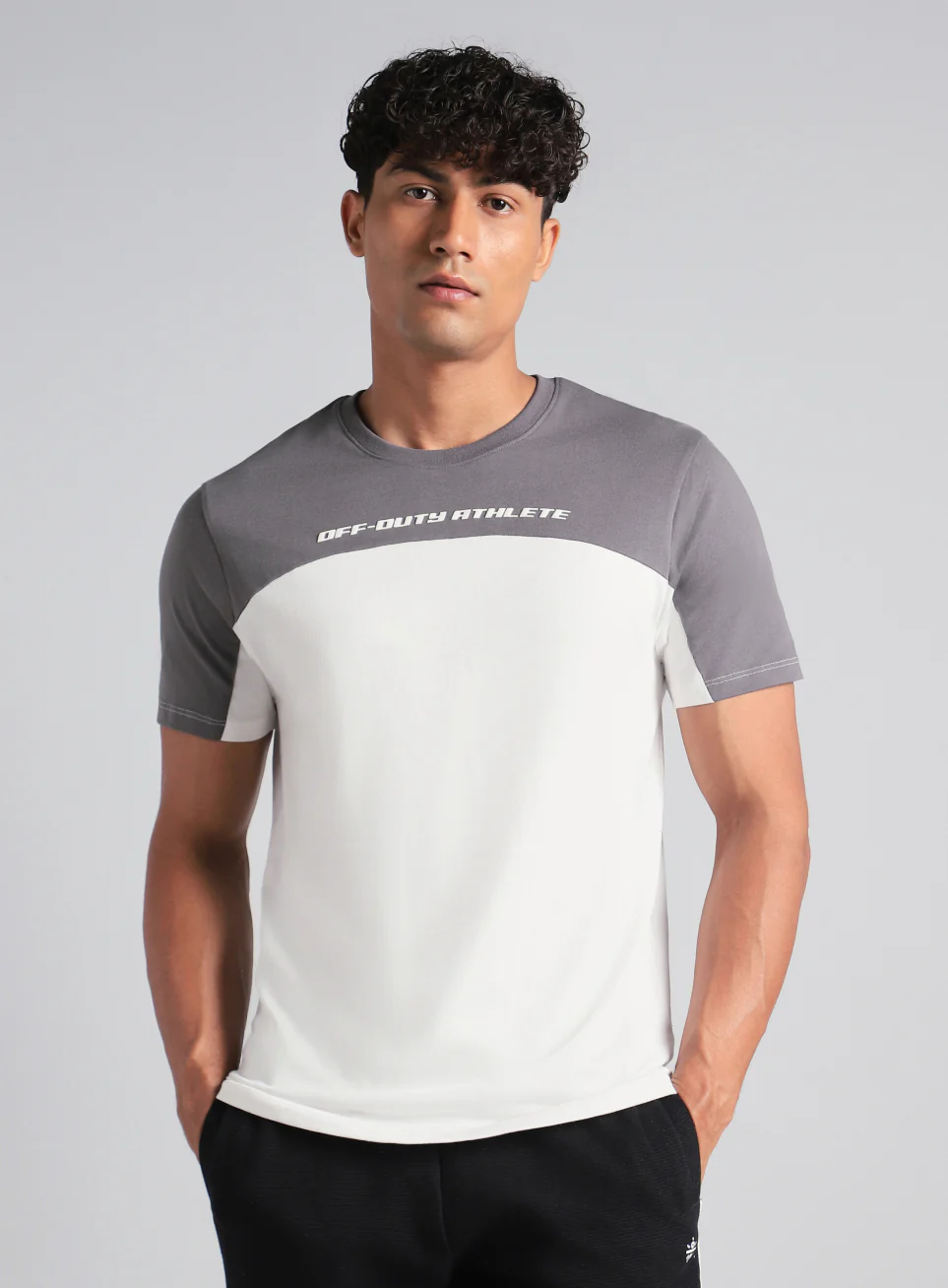 Men's Off White Offbeat Coloblock T-shirt - Image 4