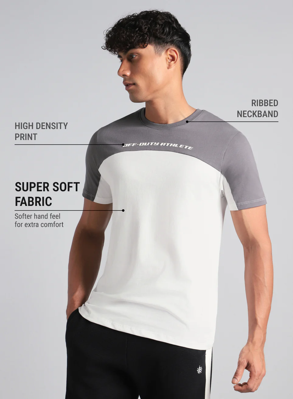 Men's Off White Offbeat Coloblock T-shirt - Image 5