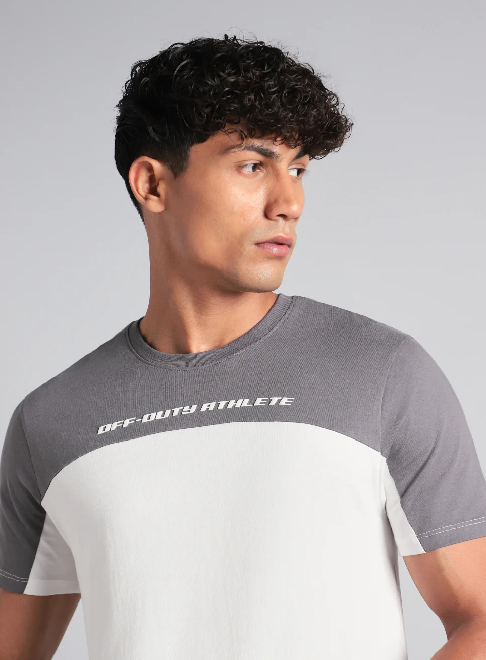 Men's Off White Offbeat Coloblock T-shirt - Image 7