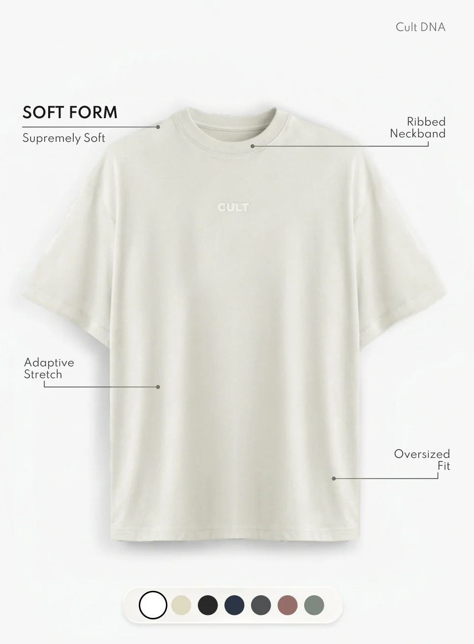 Men's Off-White Soft Form Oversized T-shirt - Image 4