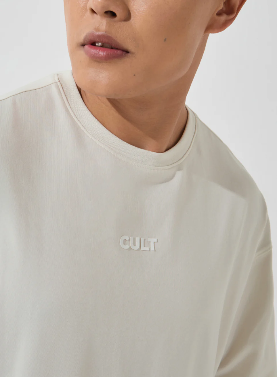 Men's Off-White Soft Form Oversized T-shirt - Image 7