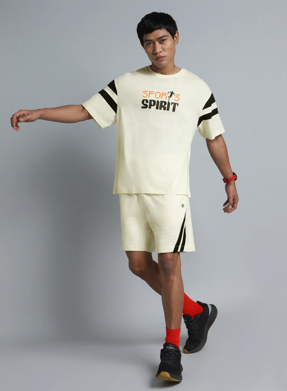 Men's Off White Sports Spirit Relaxed fit Graphic T-shirt - Image 2