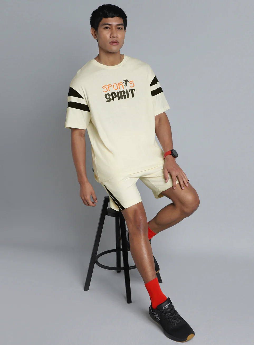 Men's Off White Sports Spirit Relaxed fit Graphic T-shirt - Image 3